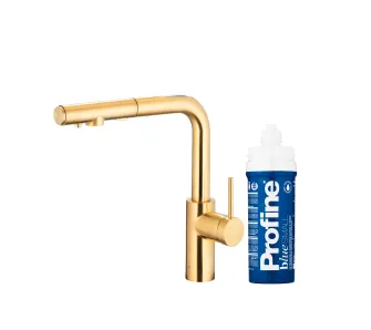 Bateria KFA Armatura Duero Pure Basic Pull-Out 6623-113-39 Jasne złoto Stal szlachetna