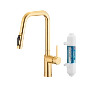 Bateria KFA Armatura Duero Pure Style Pull-Out 6623-312-39 Jasne złoto Stal szlachetna