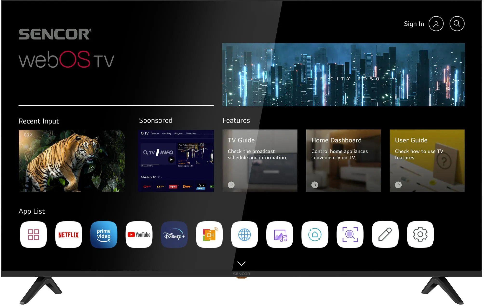 Telewizor Sencor SLE 65US804B 65" LED 4K webOS Smart TV DVB-T2