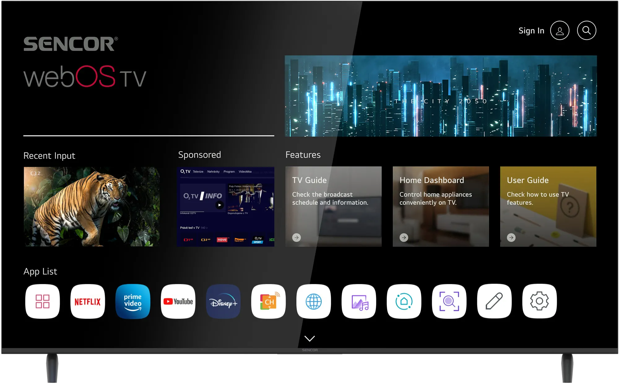 Telewizor Sencor SLE 65US803B 65" LED 4K webOS Smart TV DVB-T2