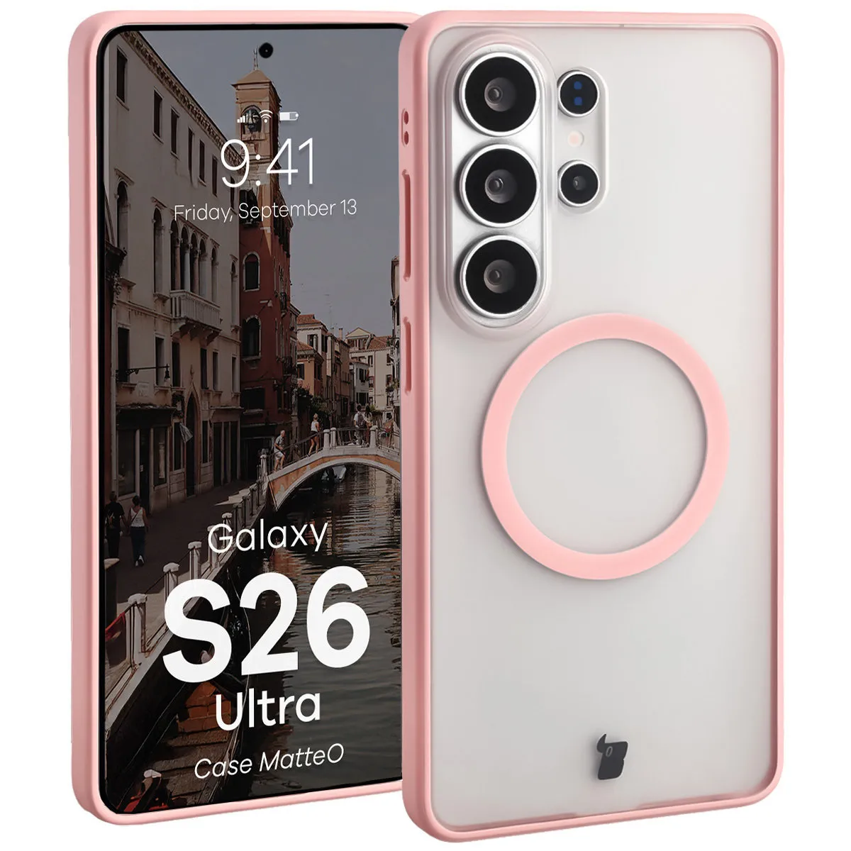 Etui Bizon Case MatteO do Galaxy S26 Ultra Jasnoróżowy