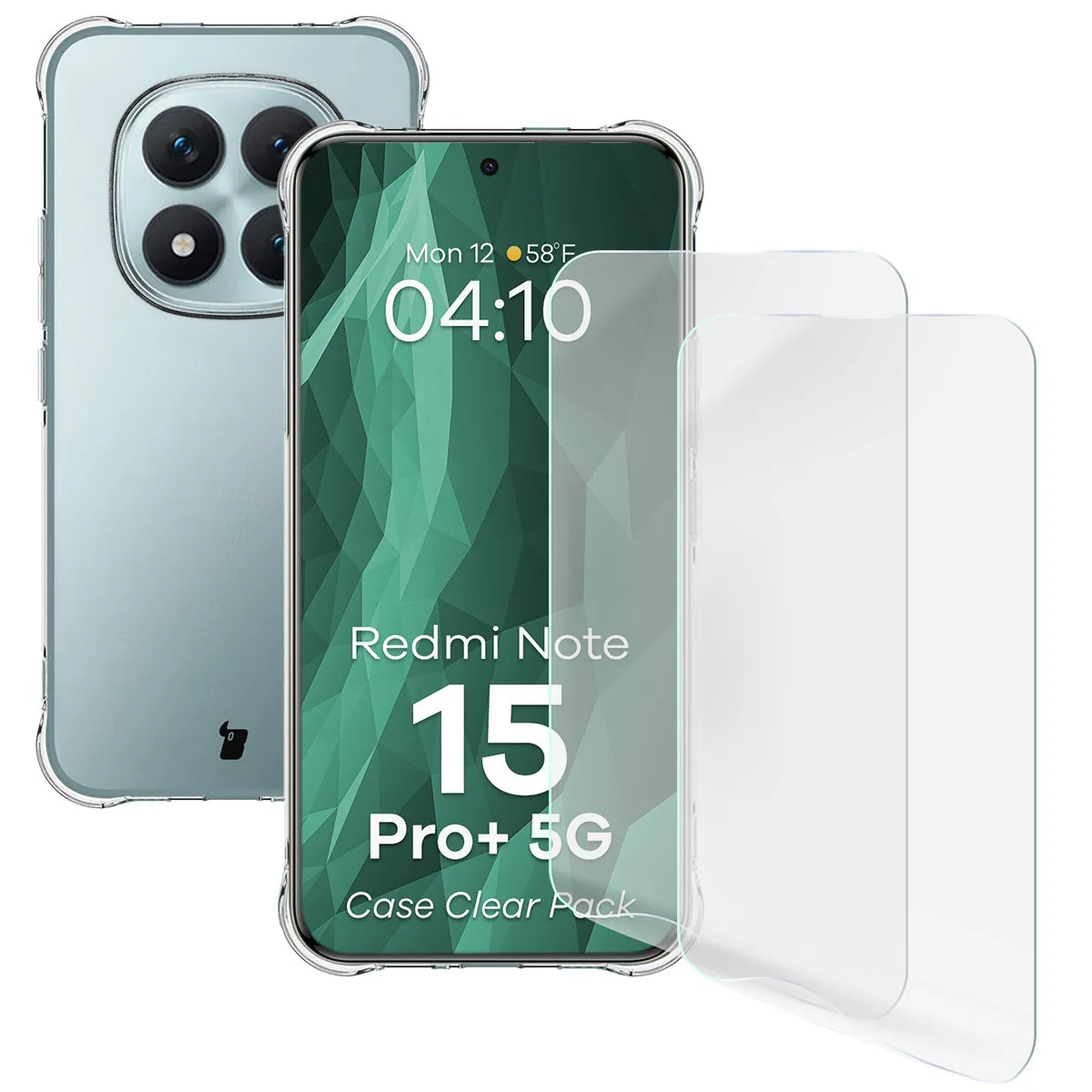 Szkło hartowane Bizon Case Clear Pack do Xiaomi Redmi Note 15 Pro Plus 5G Przezroczysty