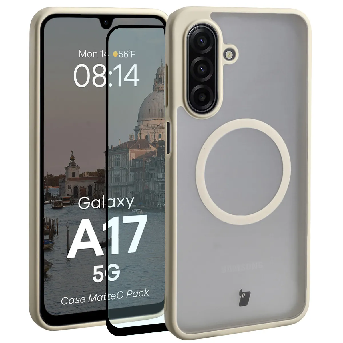 Szkło hartowane Bizon MatteO Pack do Galaxy A17 5G Beżowy