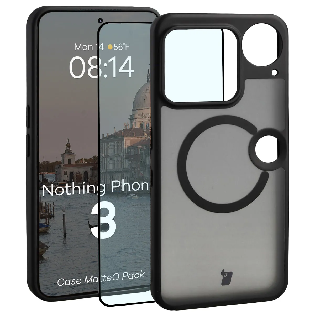 Szkło hartowane Bizon MatteO Pack do Nothing Phone 3 Czarny