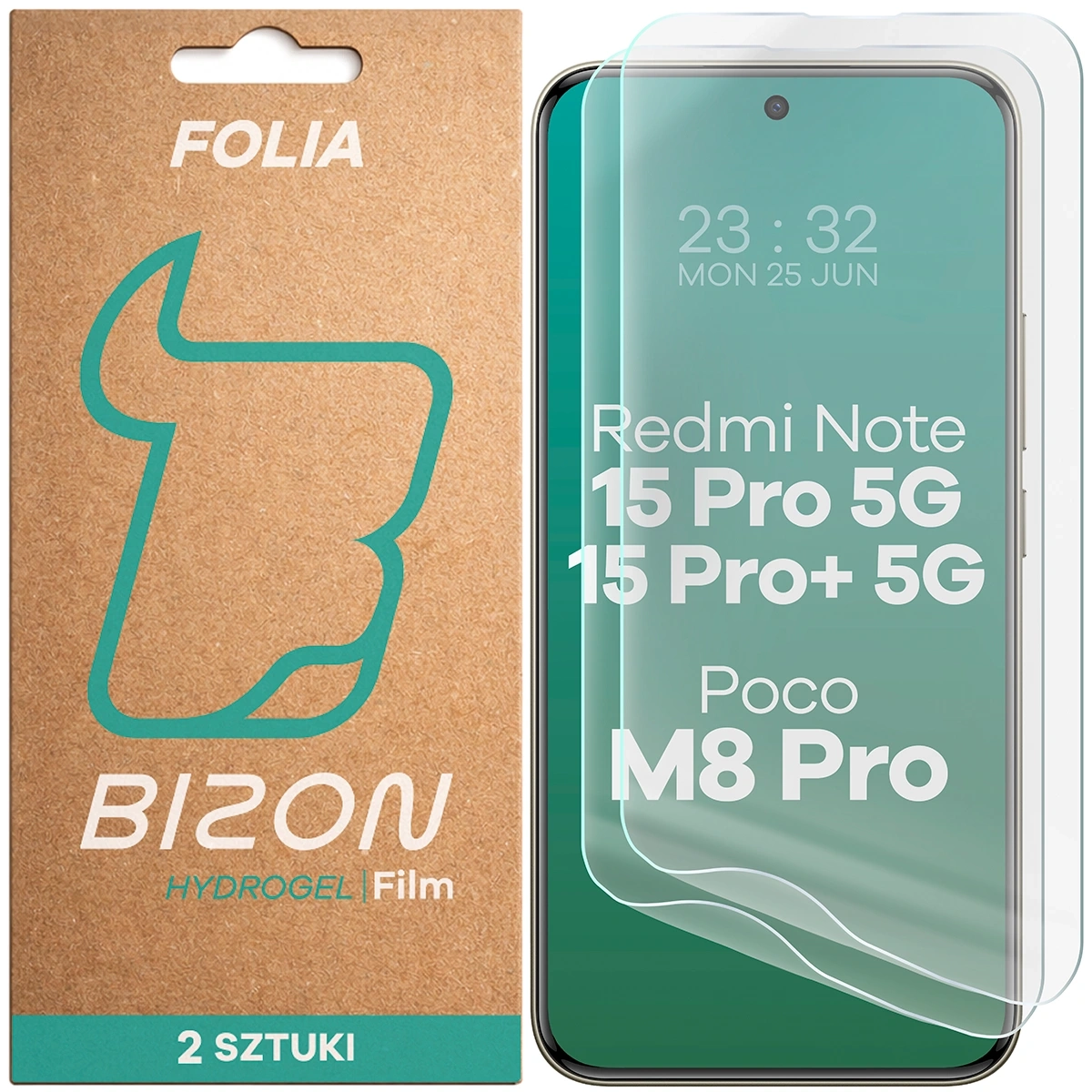 Folia hydrożelowa Bizon na ekran Film Hydrogel Front Duo do Xiaomi Redmi Note 15 Pro 5G /15 Pro Plus 5G / POCO M8 Pro 5G 2 sztuki