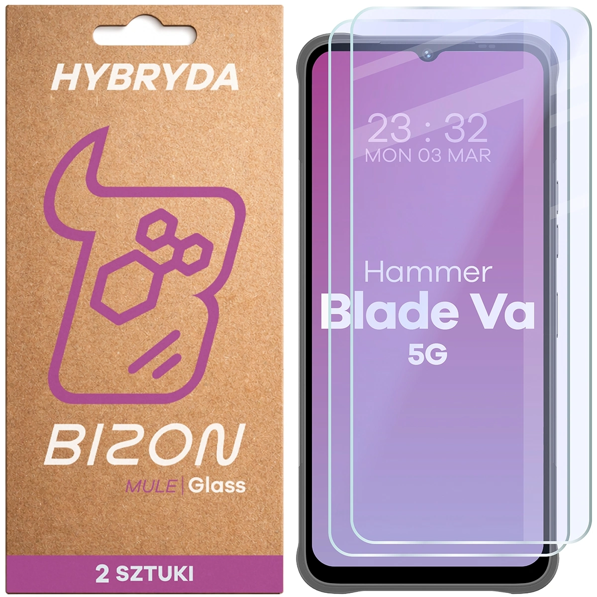 Szkło hybrydowe Bizon elastyczne Glass Mule Duo do HAMMER Blade Va 5G 2 sztuki