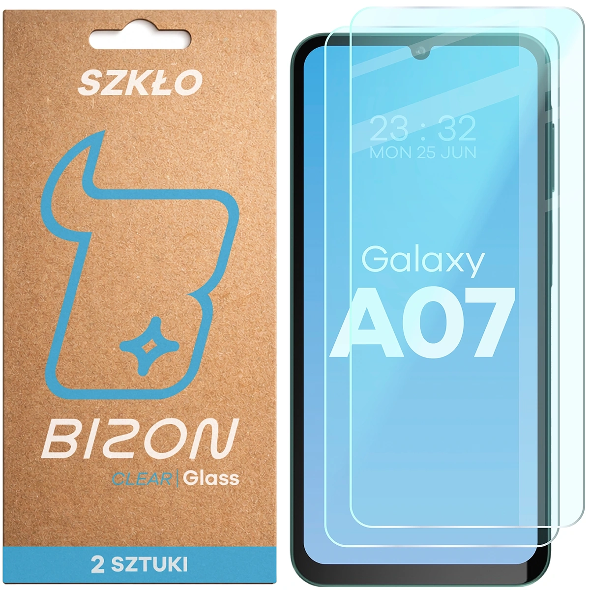 Szkło hartowane Bizon na ekran Glass Clear Duo do Galaxy A07 4G / 5G 2 sztuki