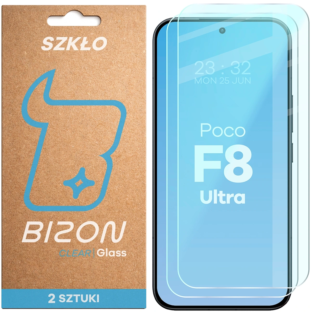 Szkło hartowane Bizon na ekran Glass Clear Duo do Xiaomi POCO F8 Ultra 2 sztuki