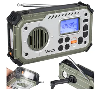 Radioodbiornik Vayox VA0440 Solarne Latarka Radio FM Bluetooth Zielony