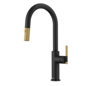 Franke Maris Stripes J pull-out Czarny mat/złoto Mosiądz