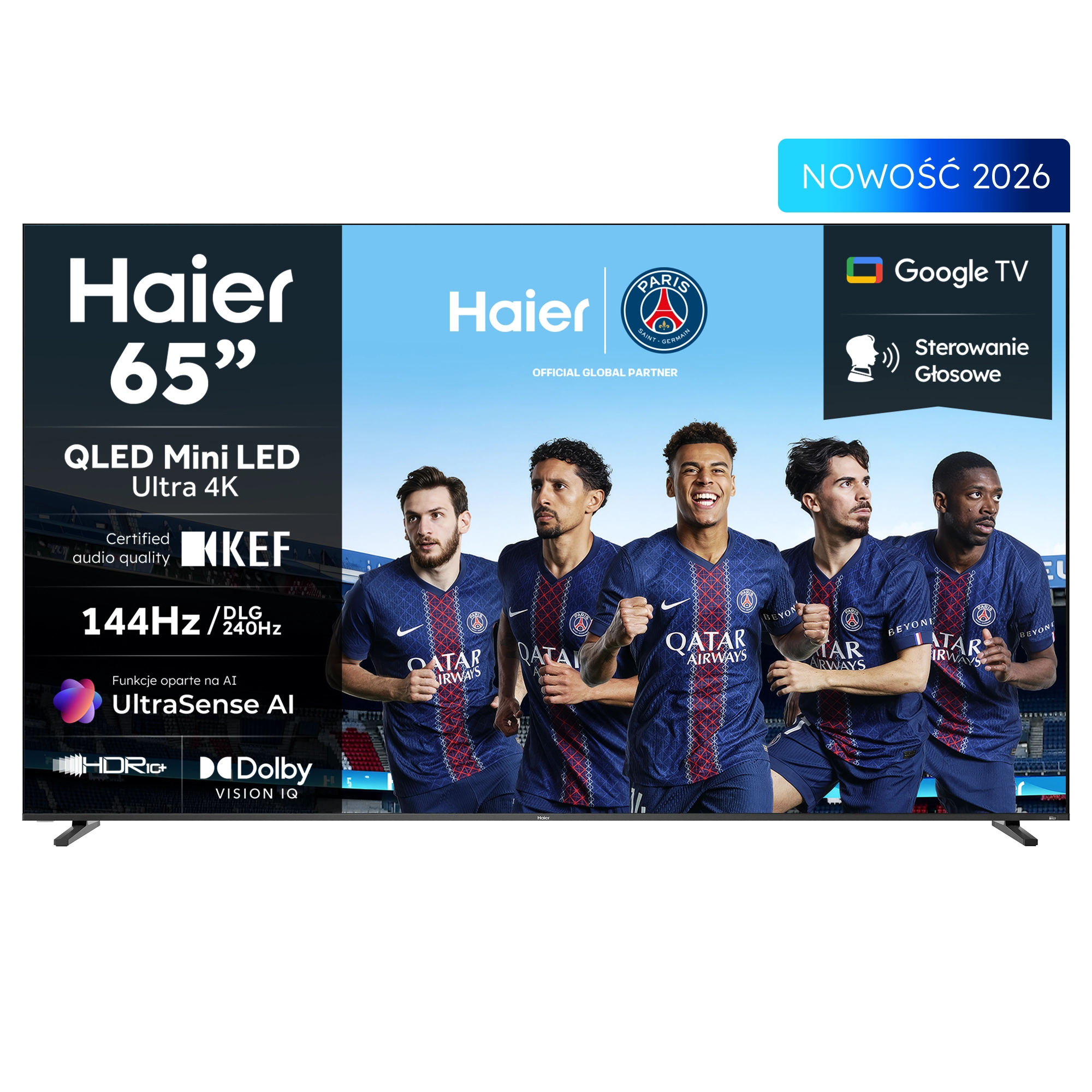 Telewizor Haier H65M92FUX 65" Mini LED 4K 144Hz GoogleTV Dolby Vision Dolby Atmos HDMI 2.1 DVB-T2