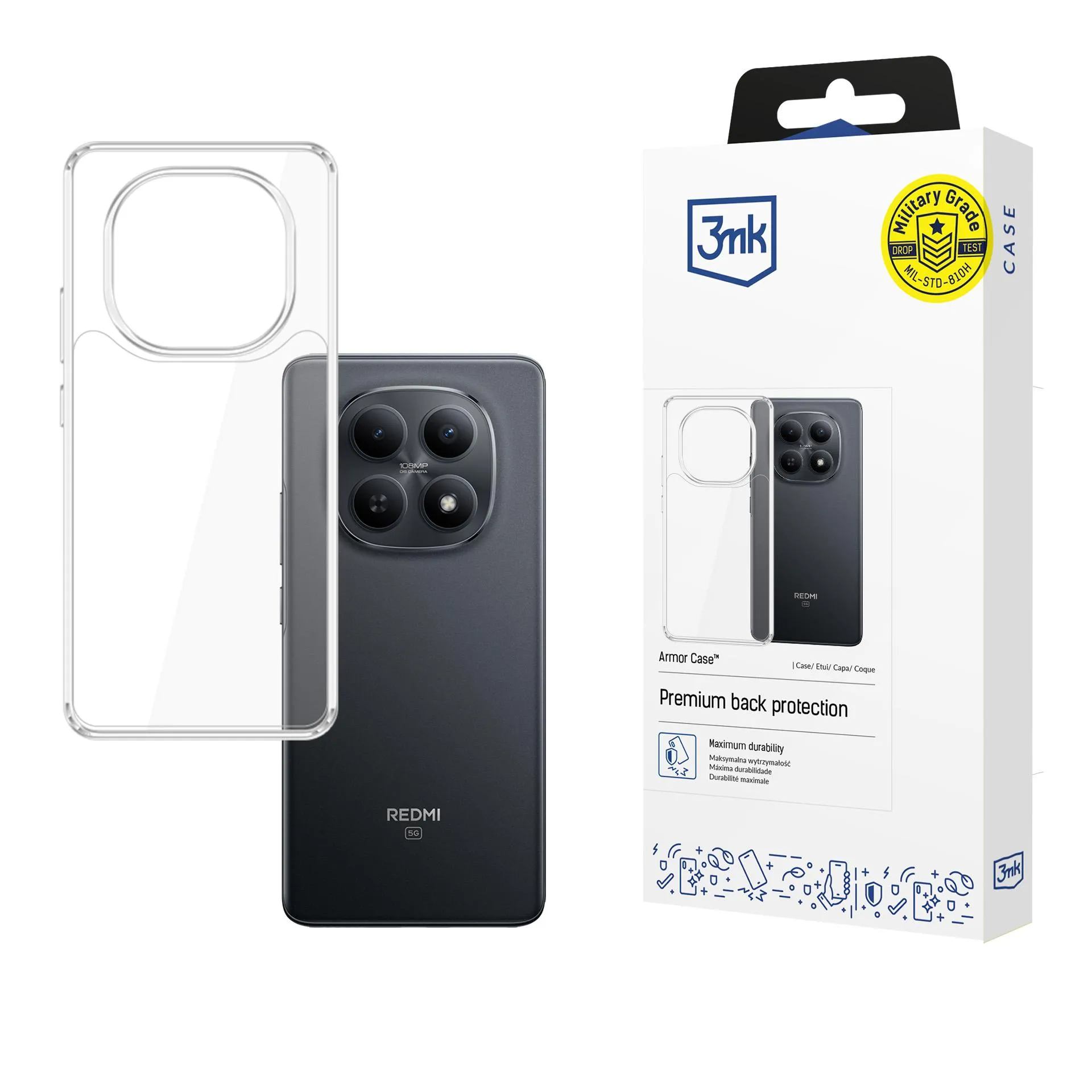 Etui 3mk Armor Case do Redmi Note 15 4G/5G Przezroczysty