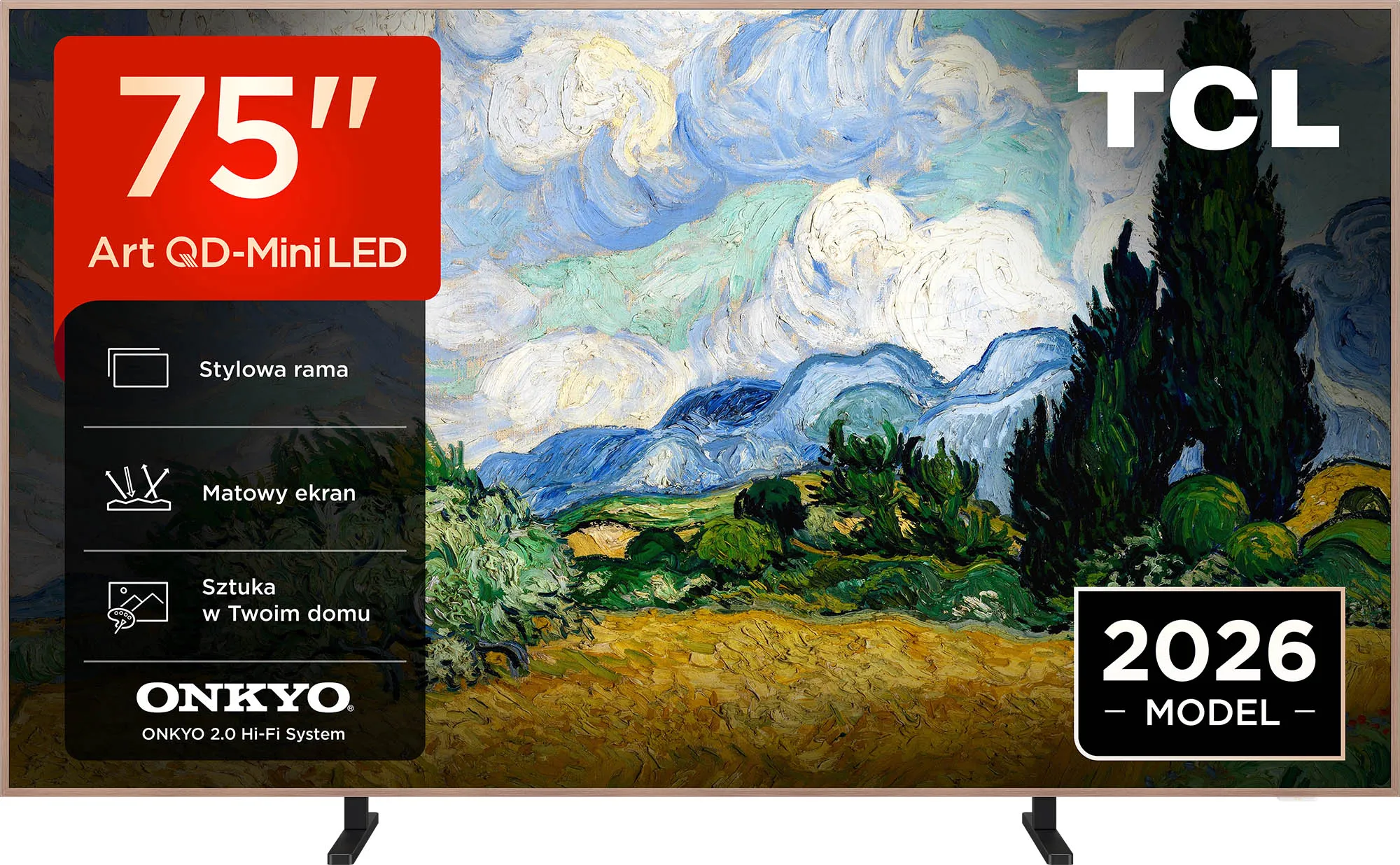 Telewizor TCL NXTVision 75A400 Pro 75" QD-Mini LED 4K 144Hz Google TV Funkcje AI Dolby Vision Dolby Atmos DTS-X HDMI 2.1 DVB-T2