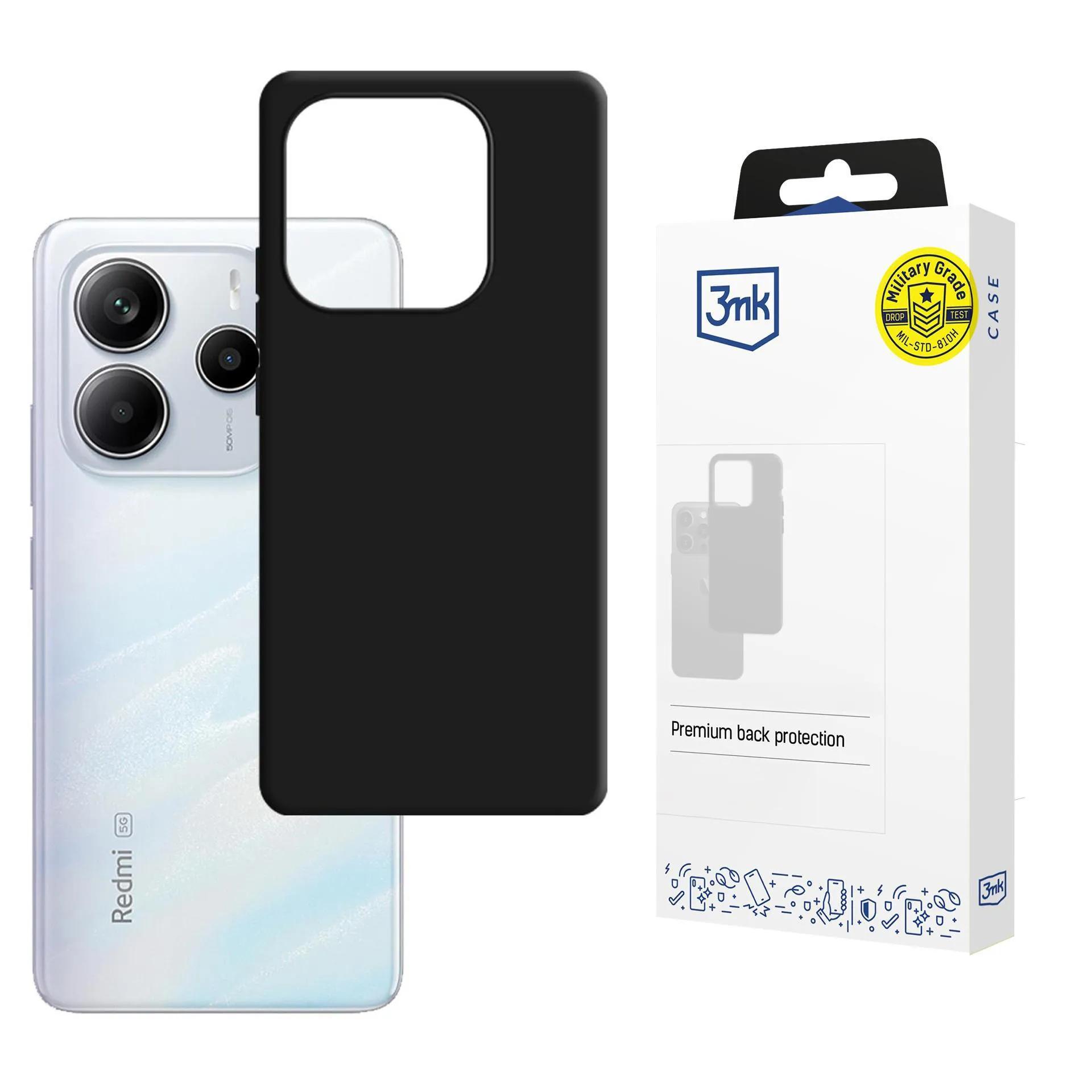 Etui 3mk Hardy Mellow Case do Redmi Note 14 5G Czarny