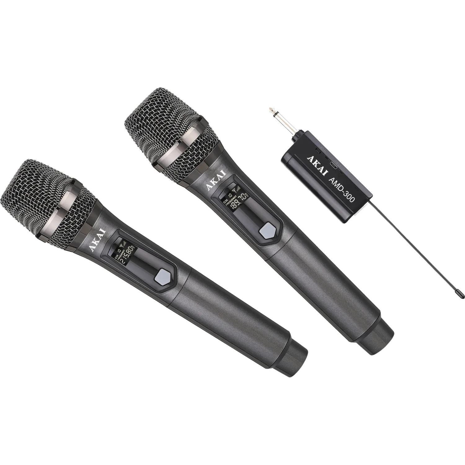 Mikrofon AKAI AMD-300 Bezprzewodowy Dynamiczny Czarny 2szt.