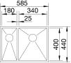 Zlewozmywak Blanco Z-STYLE 340/180-U 522255 - stalowy - do podbudowy