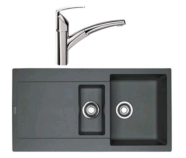 Zlewozmywak Franke Maris MRG 651 (grafitowy) + Bateria Acquario (chrom)