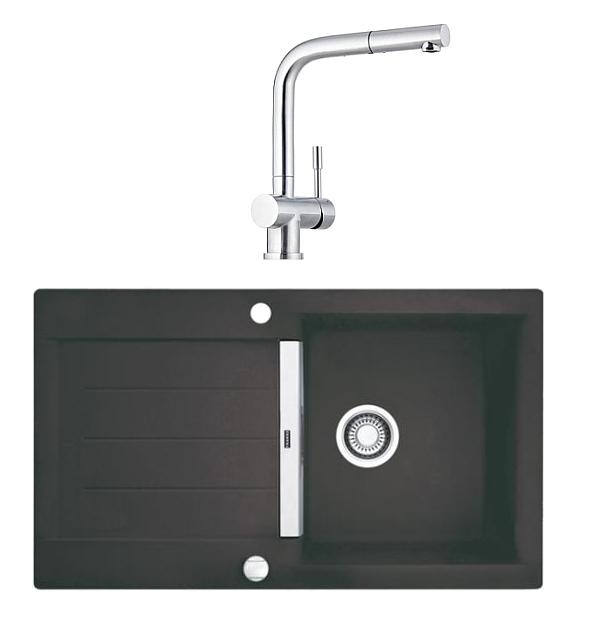 Zlewozmywak Franke Java JAG 611 (grafitowy) + bateria Atlas Pull-Out
