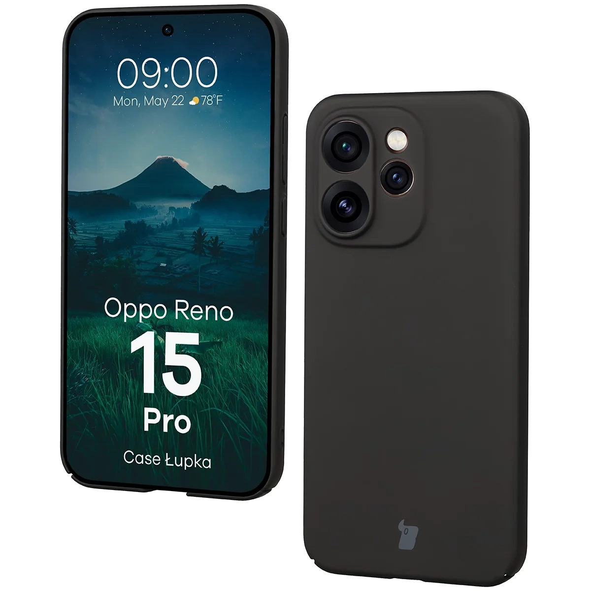 Etui Bizon Case Łupka do Oppo Reno 15 Pro Czarny