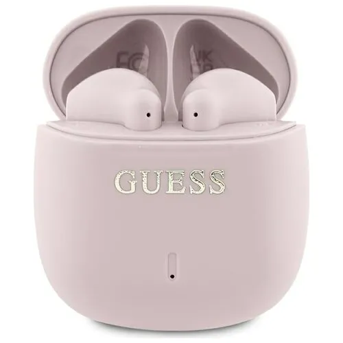 Słuchawki bezprzewodowe Guess GUTWSJ14ESGP Printed Classic Logo Douszne Bluetooth 5.3  Różowy