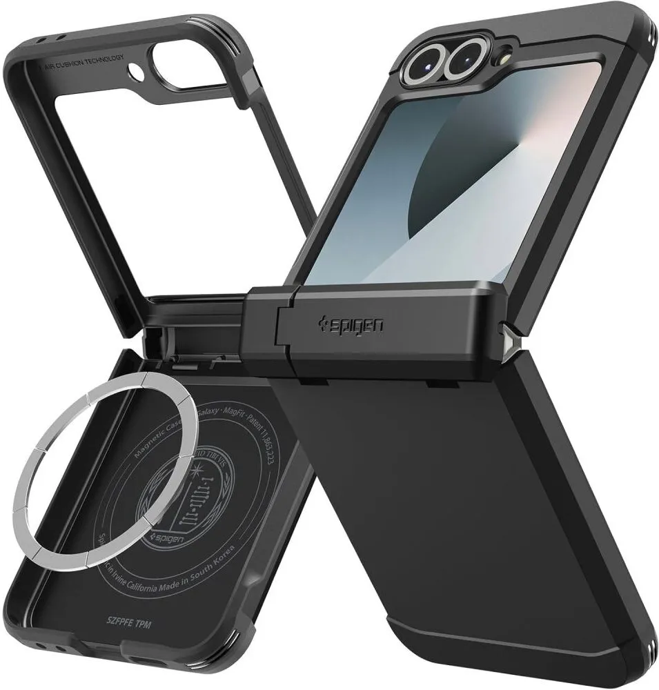 Etui Spigen Tough Armor MagSafe do Galaxy Z Flip 6/7 FE Czarny