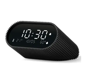 Budzik Lexon Ray Clock Black LR155MN3 z czujnikiem temperatury i wilgotności Czarny