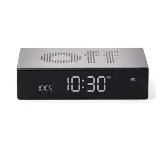 Budzik Lexon Flip Premium Polished Aluminum LR152A Srebrny
