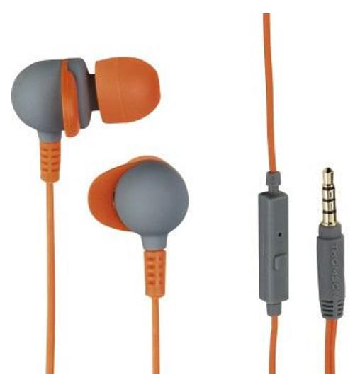 Słuchawki przewodowe Thomson EAR3245 - dokanałowe - mikrofon - pomarańczowy
