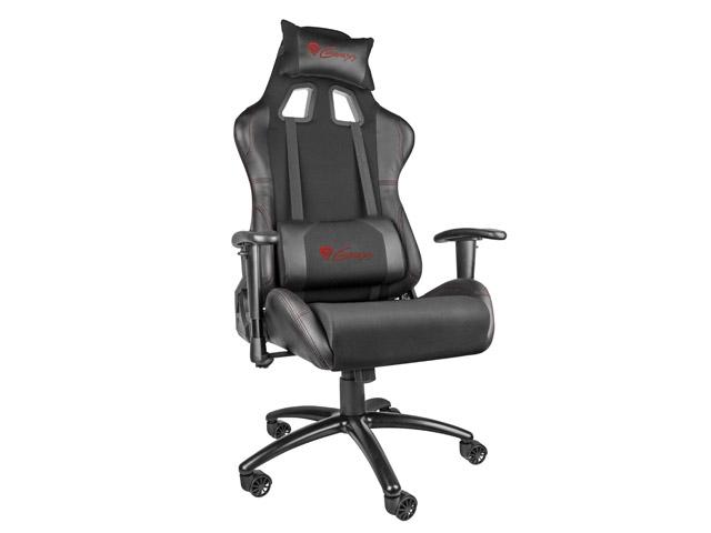 Fotel Genesis Nitro 550 - gamingowy - czarny - skóra ECO - tkanina - do 150kg