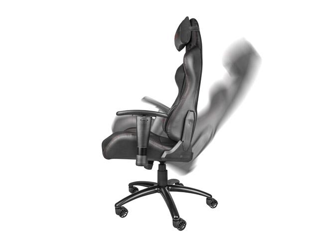 Fotel Genesis Nitro 550 - gamingowy - czarny - skóra ECO - tkanina - do 150kg
