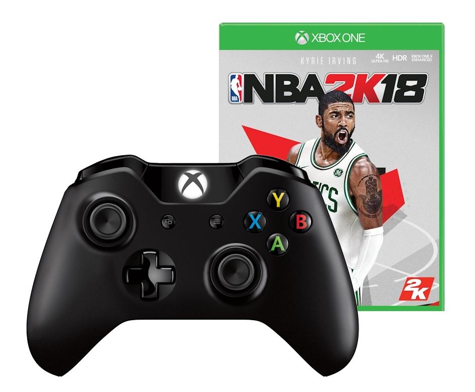Pad Microsoft Xbox One Kontroler bezprzewodowy (czarny) + gra NBA 2K18