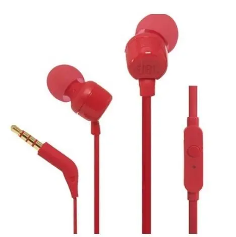 Słuchawki przewodowe JBL T110 Dokanałowe Mikrofon Czerwony