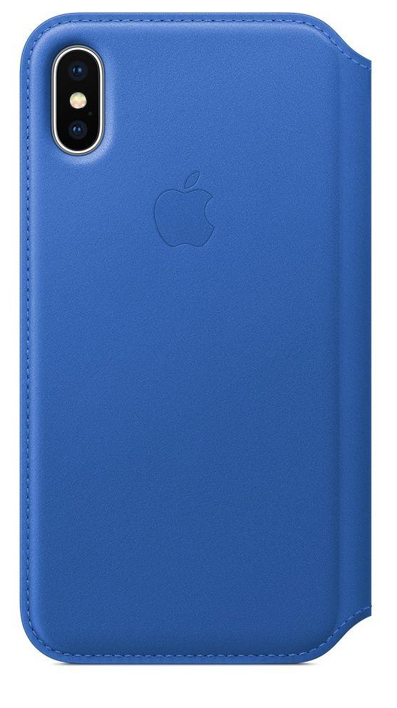 Etui Apple Leather Folio do iPhone X MRGE2ZM/A (ostry błękit)