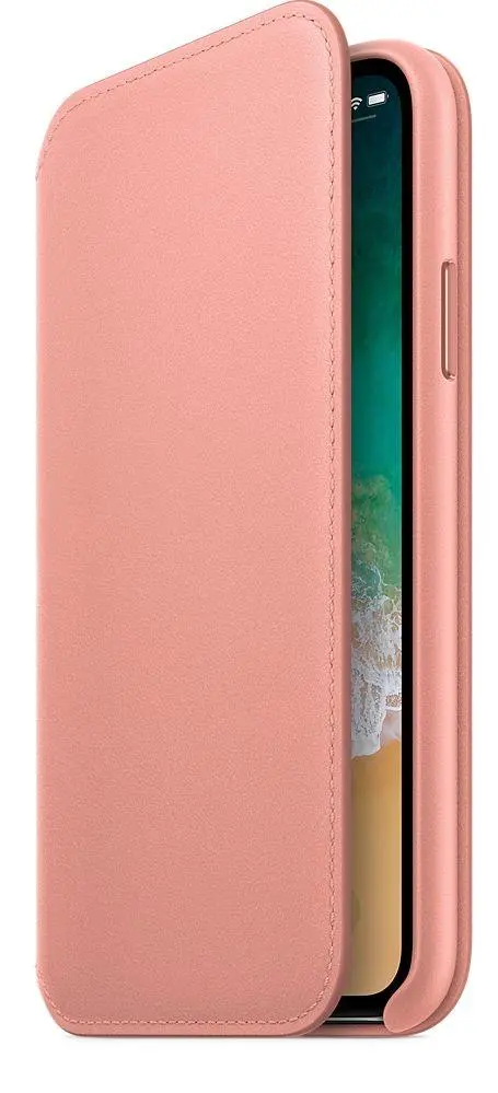 Etui Apple Leather Folio do iPhone X Delikatny róż