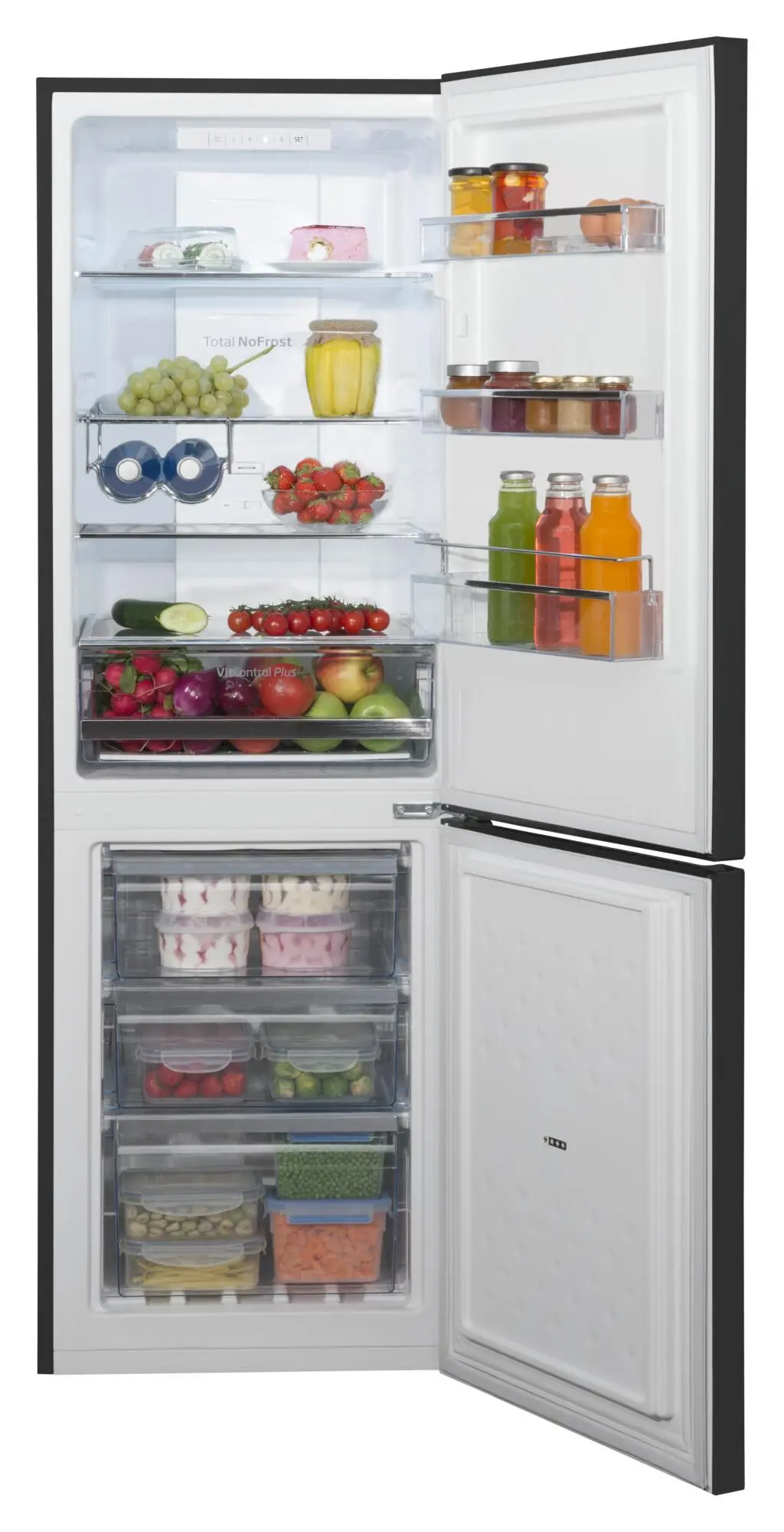 Lodówka Amica FK2695.4FTHAA Pełny No Frost 170cm Czarny Inox