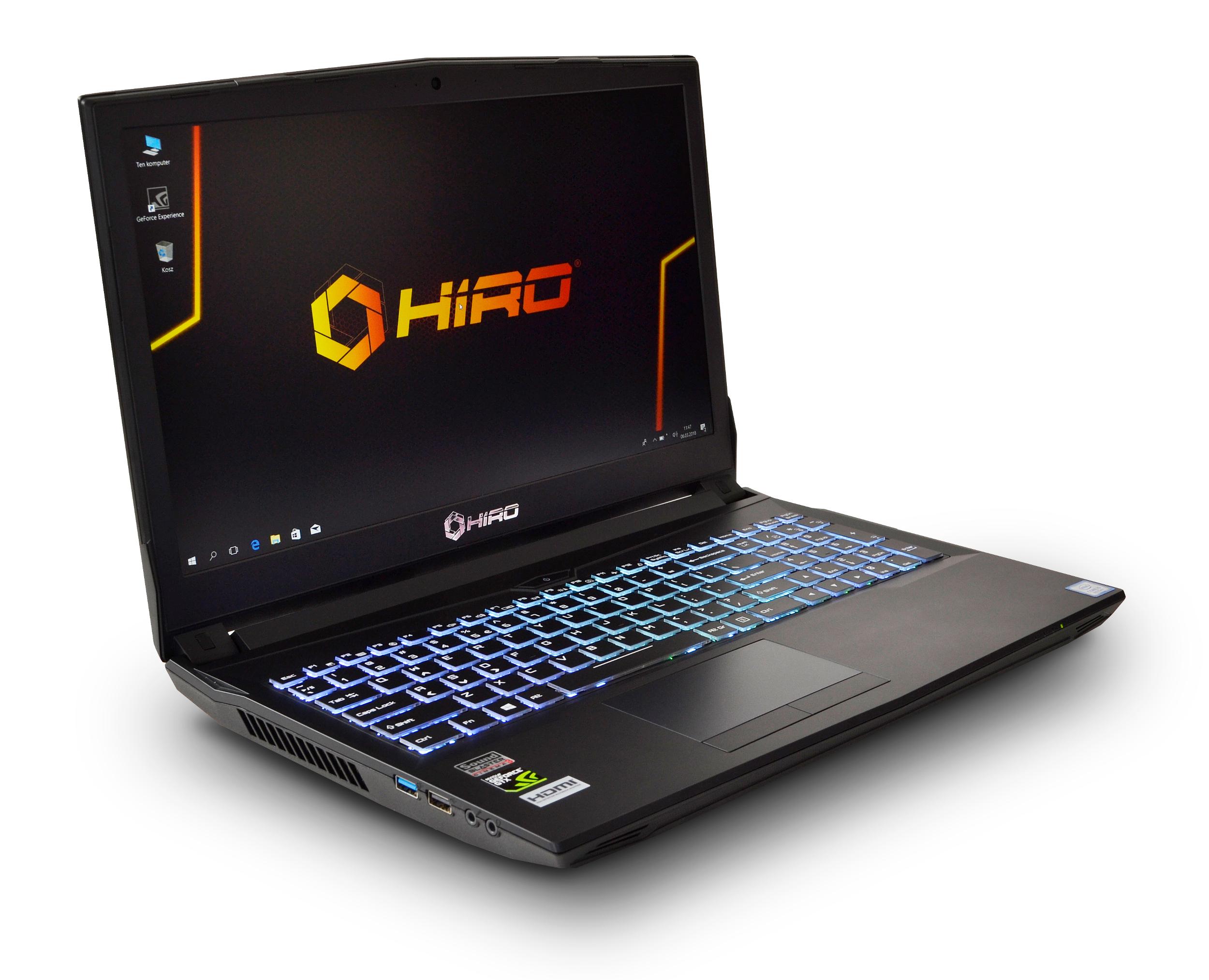 HIRO 957 H23 15,6" Intel® Core™ i5-8400 16GB RAM  1TB + 512GB Dysk SSD  GTX1060 Grafika