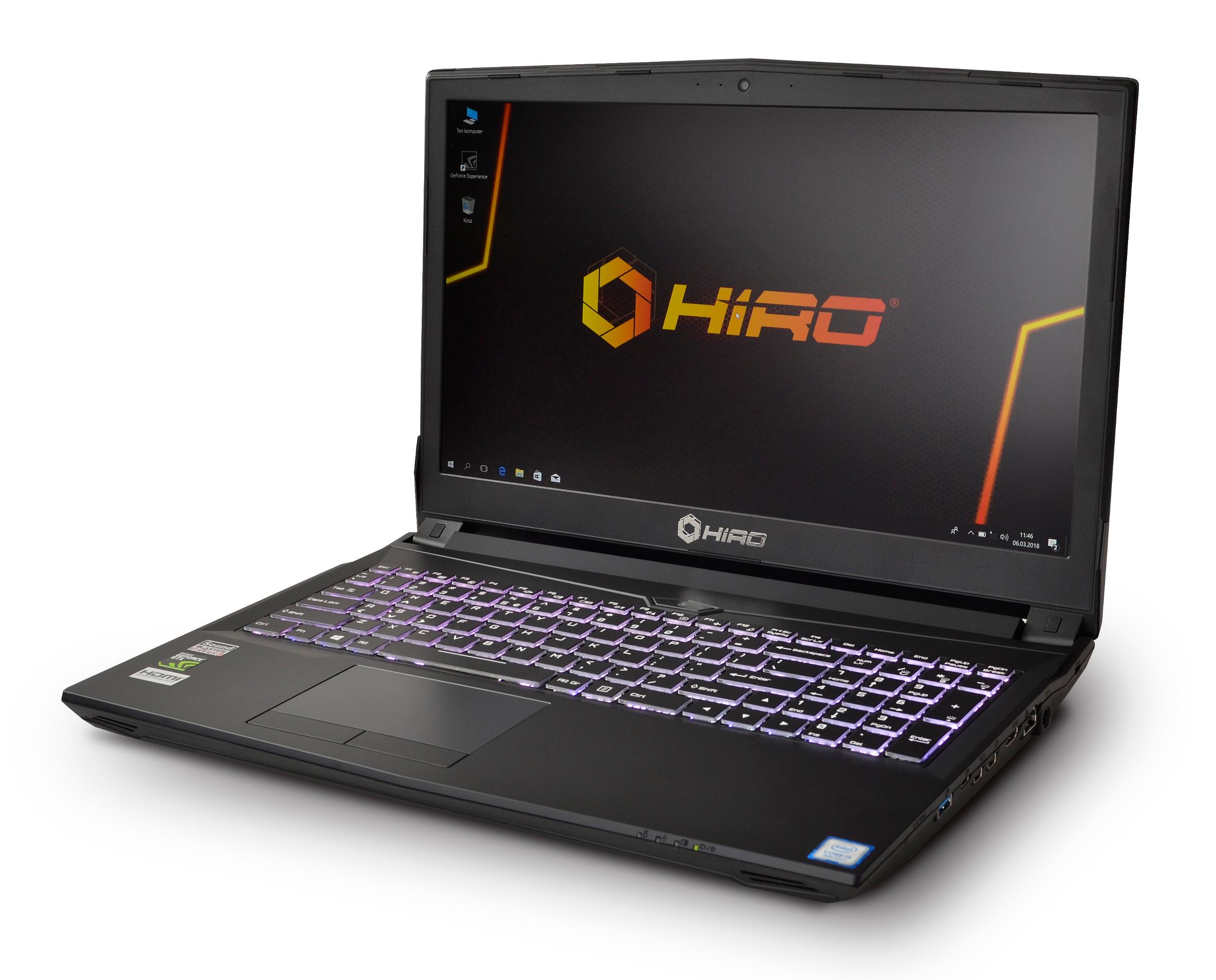 HIRO 957 H23 15,6" Intel® Core™ i5-8400 16GB RAM  1TB + 512GB Dysk SSD  GTX1060 Grafika