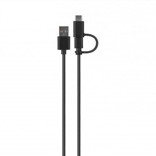 Xqisit Combo microUSB/USB C 2.0-USB A (czarny)