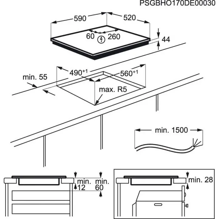 Płyta indukcyjna Electrolux 300 Slim-fit EIT61443B 59cm
