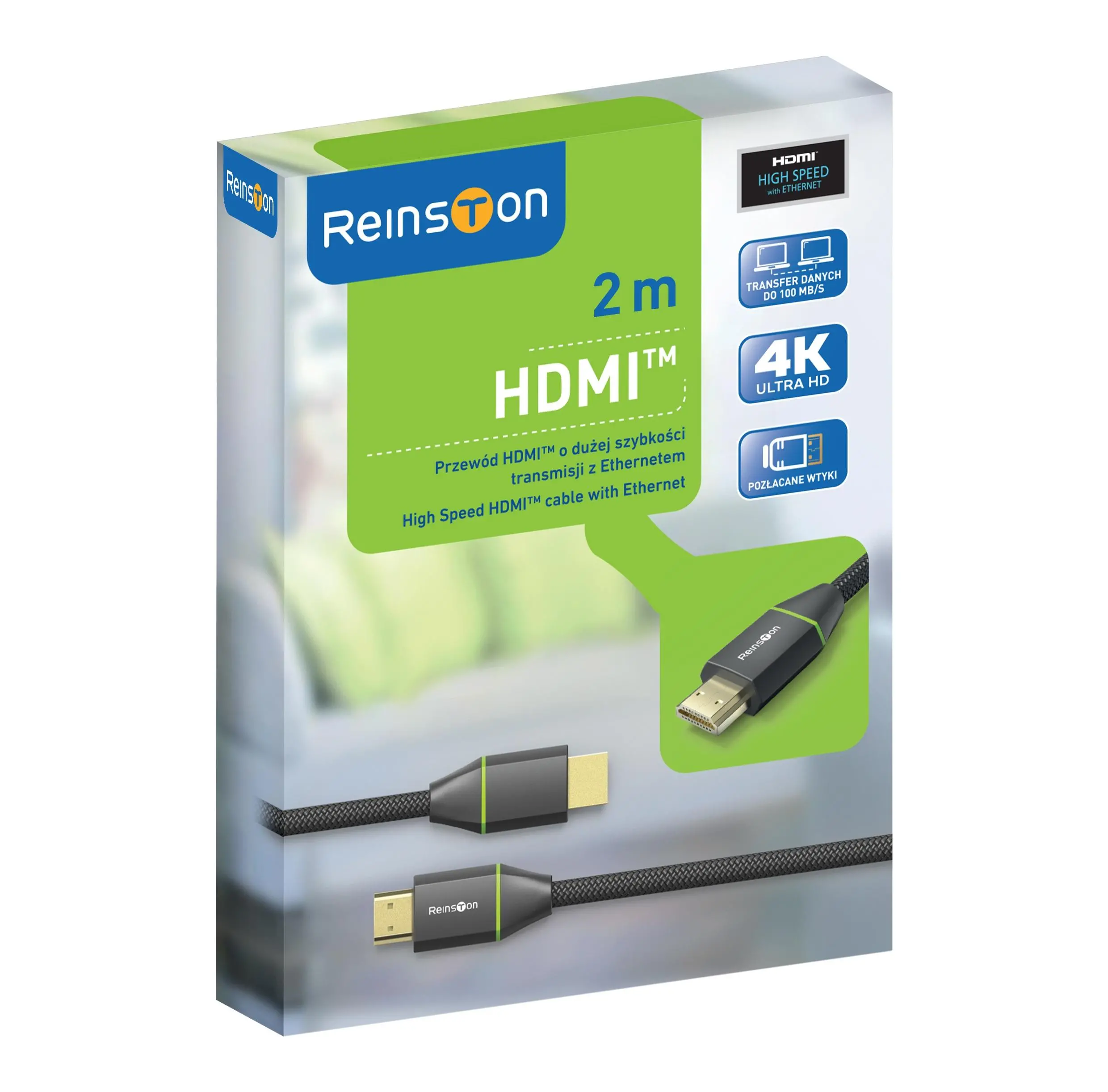 Kabel HDMI Reinston EK020 2m Srebrny