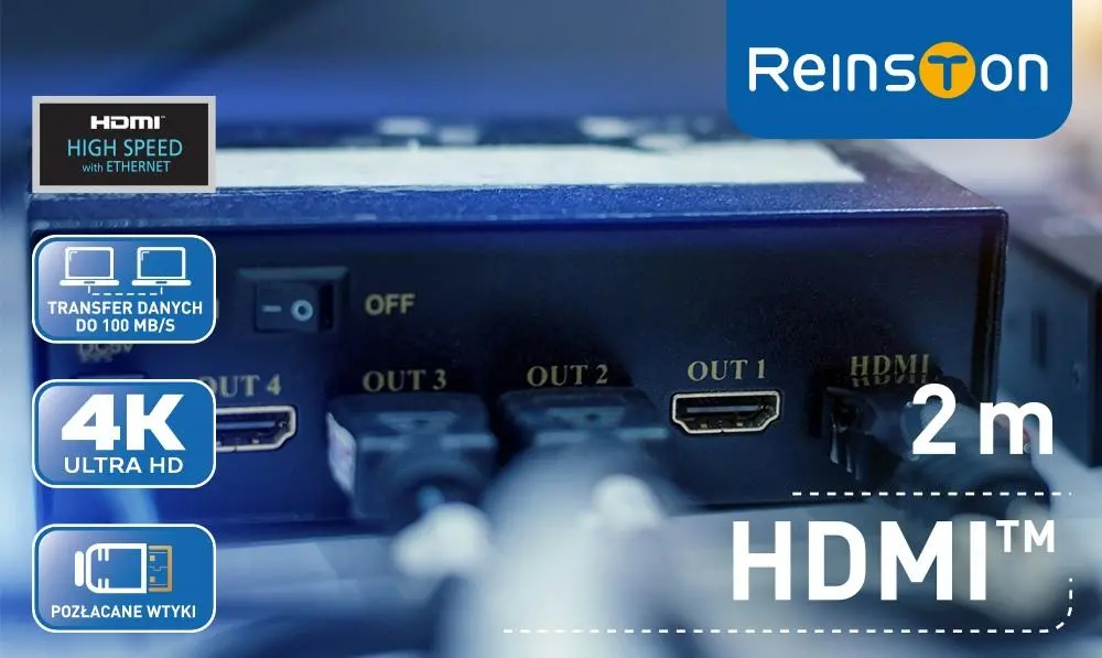 Kabel HDMI Reinston EK020 2m Srebrny