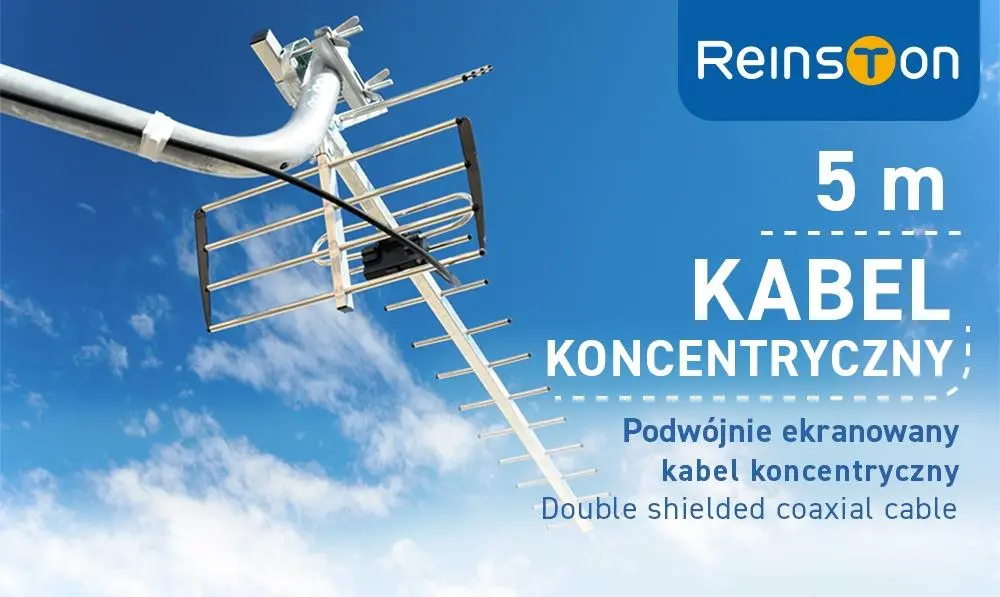Kabel koncentryczny Reinston ESAT007 5m Biały
