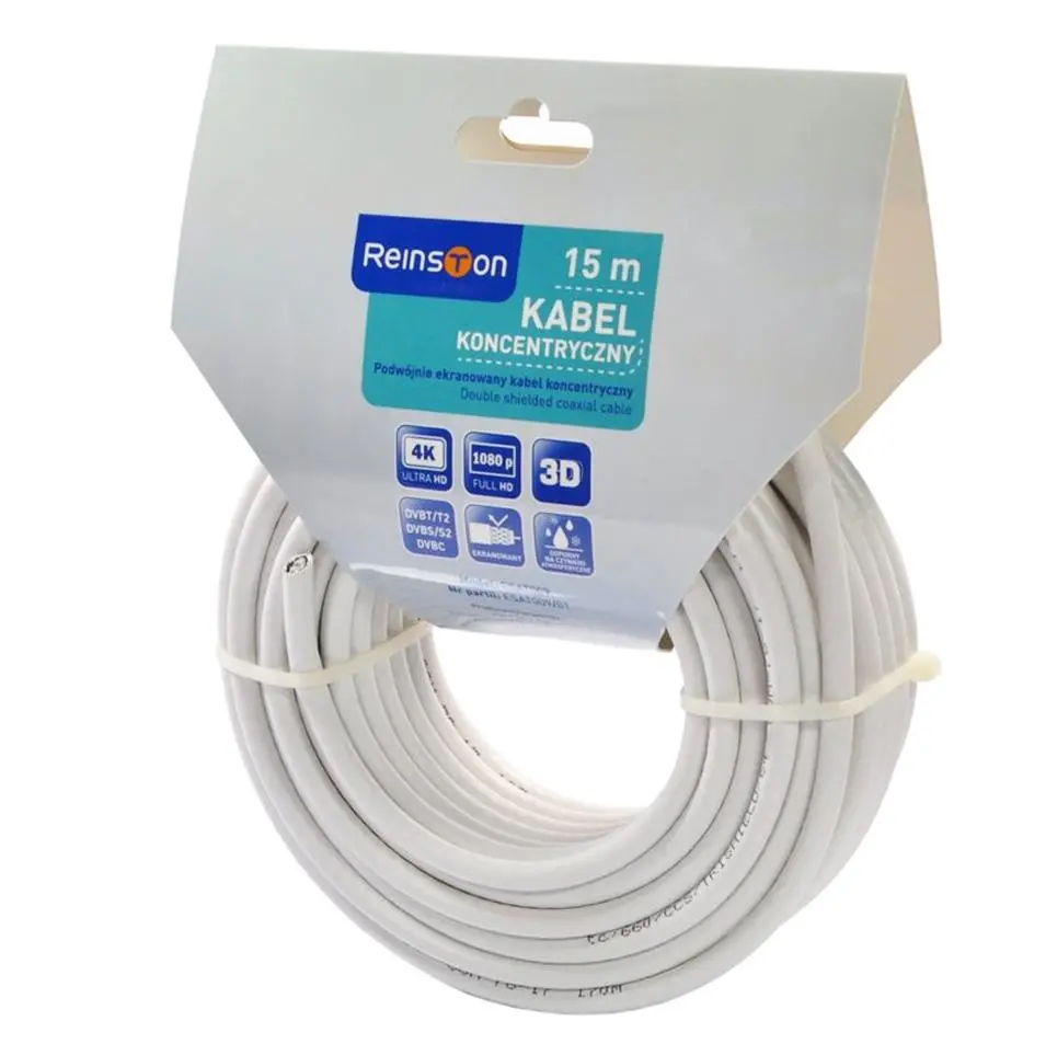 Kabel koncentryczny Reinston ESAT009 15m Biały