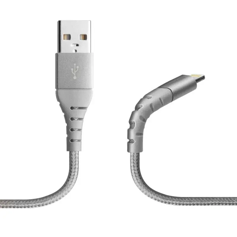 Kabel SBS LIGHTNING USB UNBREAKABLE METAL 1m Szary