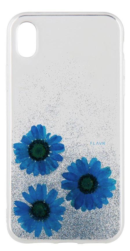 Etui Flavr iPlate Real Flower Julia do iPhone Xr (niebieski)