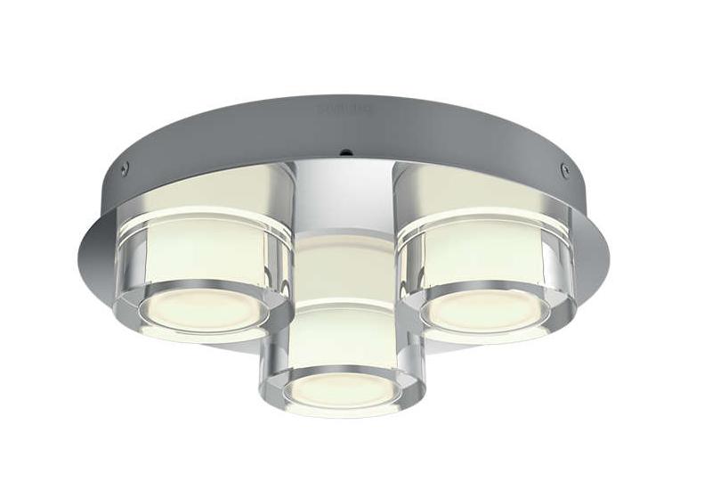 Philips Resort ceiling lamp chrome 3x4.5W SELV 34172/11/P0