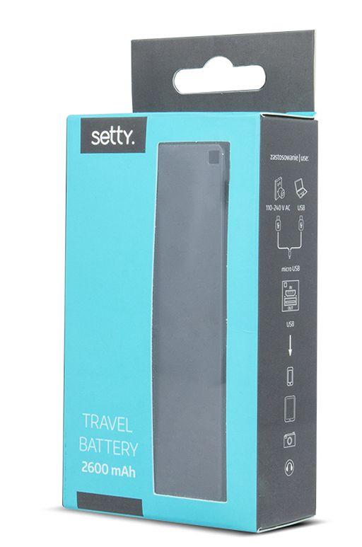 Powerbank Setty 2600mAh Czarny