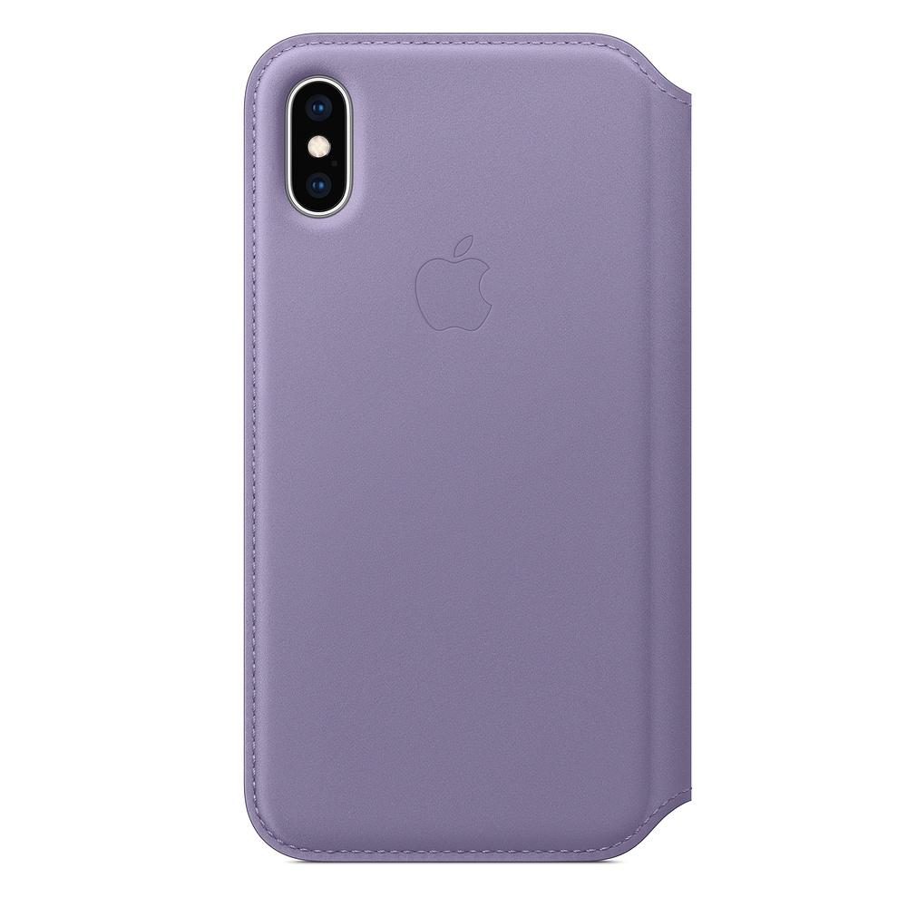 Etui Apple Leather Folio do iPhone Xs MVF92ZM/A (liliowe)