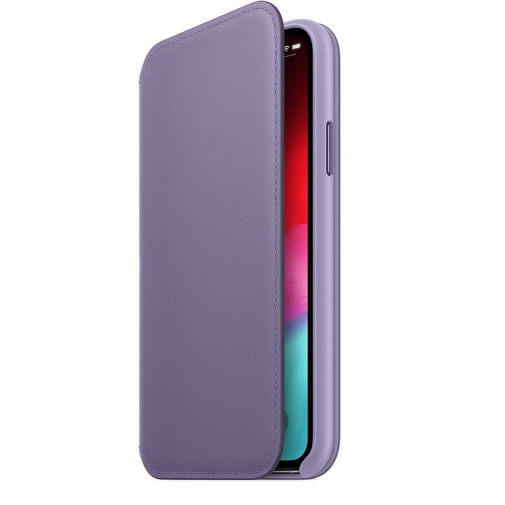 Etui Apple Leather Folio do iPhone Xs MVF92ZM/A (liliowe)