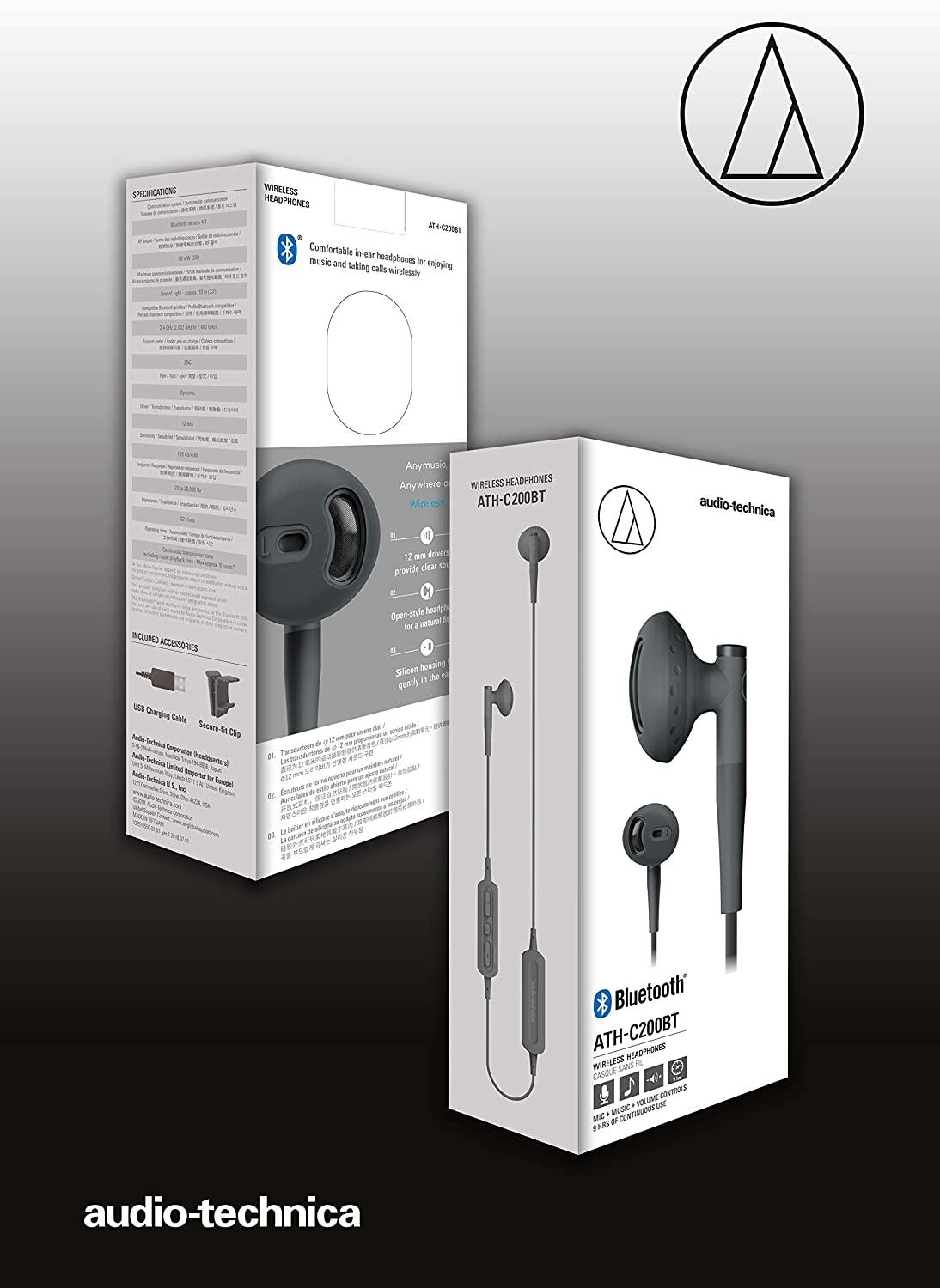 Słuchawki bezprzewodowe Audio-Technica ATH-C200BTWH - douszne - Bluetooth 4.1